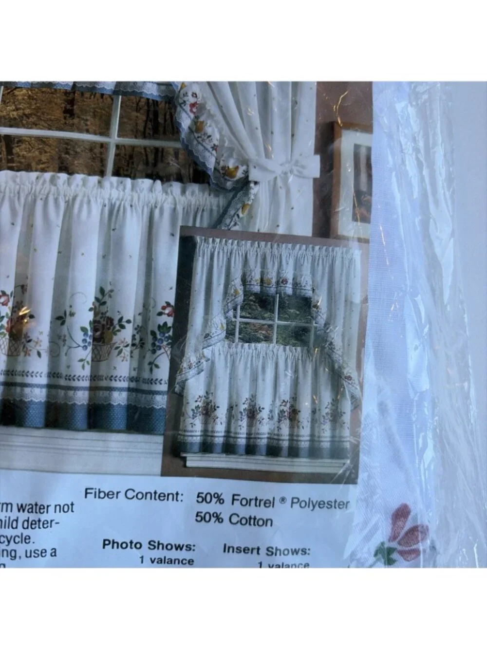 Vintage Floral Ruffled Swag Curtain Set 38